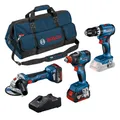 Produktbild: Bosch Maschinen-Set 18 Volt: GSB, GDX, GWS, 2x 5,0 Ah + Ladegerät in Tasche