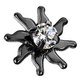 Produktbild: Piercingfaktor Aufsatz für Dermal Anchor Piercing Hautanker Implantat Skin Diver Strass Tribal Sonne Kristall Schwarz