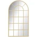 Produktbild: HOMCOM Wandspiegel 110 x 65cm Spiegel mit Rahmen aus Metall Dekorativer Hängespiegel Badezimmerspiegel für Schlafzimmer Badezimmer Wohnzimmer Flur Gold