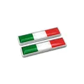 Produktbild: PTDecals Satz von 2 Stück Italien Flagge Metall Auto Schilder Aufkleber 3D Emblem National IT Tricolor Flagge Abzeichen Grafik Aufkleber für Universal Auto Motorrad Fender Röcke Stamm Seiten 58mm*14mm
