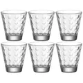 Produktbild: Leonardo Optic Trink-Gläser 6er Set, spülmaschinengeeignete Saft oder Wasser Gläser, Trink-Becher aus Glas mit Muster, 215 ml, 012683