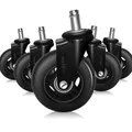 Produktbild: Bürostuhlrollen 5 Stk. Gummi Set schwarz 11x22mm Ersatzräder Rollen Offgridtec