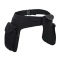 Produktbild: Kunst und Magie Doppel Bauchtasche Sidebag Gürteltasche Festivaltasche Hippie Goa, Farbe:Black/Schwarz