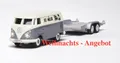 Produktbild: VW T1 Bus Kastenwagen mit Autoanhänger 1:87 H0 Eisenbahn Carson 500504166