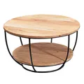 Produktbild: WOHNLING Couchtisch rund Massivholz akazie 60,0 x 60,0 x 34,0 cm, 1 St.