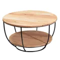 Produktbild: Wohnling Couchtisch Rund 60x60x34,5 cm Akazie Massivholz Metall Braun