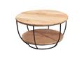 Produktbild: Wohnling Couchtisch WL5.957 60 cm Wohnzimmertisch Holz Massiv Sofatisch Tisch Wohnzimme (60x34,5x60cm Akazie Massivholz / Metall, Sofatisch), Sofatisch Stauraum, Wohnzimmertisch Modern Rund