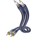 Produktbild: Inakustik 0040405 Cinch Audio Anschlusskabel [2x Cinch-Stecker - 2x Cinch-Stecker] 5.00 m Blau, Silber vergoldete Steckkontakte
