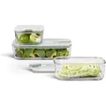 Produktbild: Mepal Frischhaltedosen-Set EASY CLIP Glas eckig 2,25 + 2 x 1,0 Liter nordic sage (2 l) (40073843)