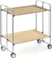 Produktbild: DON HIERRO - Klappbarer Servierwagen BAUHAUS mit Rollen – Metallgestell grau, 2 Ebenen, 4 Positionen