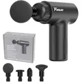 Produktbild: FunLife M2 Mini Massagepistole & Faszienpistole, 12 mm Tiefenhub, 6 Stufen, 4 Massageköpfe, USB-C, leise <45 dB, nur 0,5 kg - Schwarz