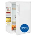 Produktbild: Exquisit Kühlschrank ohne Gefrierfach, 133 l, LED-Beleuchtung, 3 Glasablagen, Temperaturregelung, wechselbarer Türanschlag, KS16-V-H-010C weiss