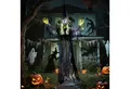 Produktbild: Outsunny Dekofigur mit LED-Lichter, Soundfunktion, verstellbare Arme, Mund (Hängende Halloween Hexe, 1 St., 183cm Halloween Dekoration), Garten Dekofigur in Lebensgröße für Party