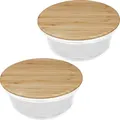 Produktbild: Vorratsdose Glas mit Bambusdeckel - 2 Stück 15,5 x 7 cm