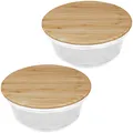 Produktbild: Vorratsdose Glas mit Bambusdeckel - 2 Stück 15,5 x 7 cm