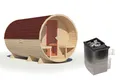 Produktbild: Karibu Fasssauna 38 mm Saunaofen eingebaute Steuerung 9 kW inkl. Dachschindeln