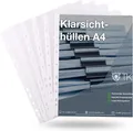 Produktbild: officegurus® Prospekthülle 100x DIN A4 Klarsichthüllen - Briefhüllen Briefumschlag Schreibtisch, 60mg Stärke / mit Lochung