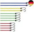 Produktbild: 12er-Set Spanngummi mit Haken in 4 Längen - hochbelastbare mehrfarbige