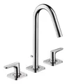 Produktbild: Axor Citterio M 3-Loch Waschtischarmatur 160 mit Zugstangen-Ablaufgarnitur - Chrom - 34133000