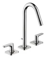 Produktbild: hansgrohe Waschtischarmatur Axor Citterio M 160 3-Loch mit Zugstangen-Ablaufgarnitur - Chrom