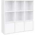Produktbild: VASAGLE Bücherregal für das Home-Office, 9-Fach-Regal, Freistehendes Würfel-Regal mit 3 unteren Schubladen, Weiß