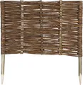 Produktbild: Weide Beeteinfassung in 16 Größen Weidenzaun Rasenkante Beetbegrenzung Steckzaun imprägniert mit Buchepflöcken für leichtes Einsetzen Palisade Länge: 60 cm Höhe: 40 cm