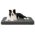 Produktbild: BEDSURE orthopädisches Hundekissen große Hunde - 89x56x8cm waschbares Hundebett mit 2 in 1 Memoryschaum, kuscheliges Hundematte Hundematratze, dunkelgrau
