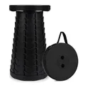 Produktbild: FIEMACH Tragbarer Klapphocker, Zweiten Generation Mini Teleskophocker Leichte Campinghocker für Outdoor Camping Angeln BBQ Drinnen Küche, Belastung 397 lb (Schwarz)