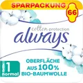 Produktbild: Always Ultra Binden Damen Gr. 1, Cotton Protection Normal, 66 Damenbinden mit Flügeln (3 x 22 Stück), Monatspaket, ultradünn und super absorbierend