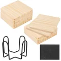 Produktbild: Holzuntersetzer 12er Set, 100mm Blank Glasuntersetzer Holz Handwerk Untersetz...