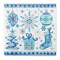 Produktbild: Sovie HOME Serviette Jolina in Blau aus Linclass® Airlaid, Einweg Weihnachtsserviette stoffähnlich, ideal für Advents- & Weihnachtsfeiern, 40 x 40 cm, 12 Stück