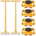 Produktbild: VEVOR Maschinenroller, 6T Möbelroller, 278 x 220 x 105 mm Möbelwagen, Maschinenroller mit 360° Drehkappe und PU-Richtungsrollen, Möbelwagen, Hochleistungs-Industrie-Bewegungsausrüstung, Gelb