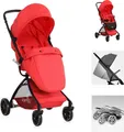 Produktbild: Lorelli Kinderwagen SPORT mit Korb, verstellbares Sonnendach, Fußsack, klappbar rot