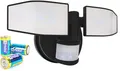 Produktbild: Northpoint LED Wandstrahler Bewegungsmelder 2 Fluter-Köpfe Schwenkbar Batterie 400L