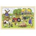 Produktbild: Goki Einlegepuzzle Müllers Farm Steckpuzzle Holzspielzeug Lernpuzzle Neu OVP