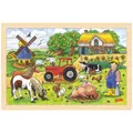 Produktbild: goki Einlegepuzzle Müllers Farm 57891 - Holzspielzeug Puzzle 24 Teile