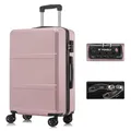 Produktbild: YONSLY Premium Reisekoffer TSA-Schloss,YKK-Reißverschluss Hartschalen-Koffer Trolley Rollkoffer Suitcase Handgepäck 4 Rollen (Roségold, L)