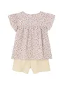 Produktbild: Vertbaudet Mädchen-Set: geblümte Bluse & Musselin-Shorts vanille 158