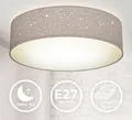 Produktbild: Deckenleuchte Sterndekor Stoff-Lampe Textil Kinderzimmer Schlafzimmer taupe E27