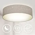 Produktbild: B.k.licht - Deckenleuchte Sterndekor Stoff-Lampe Textil Kinderzimmer Schlafzimmer taupe E27