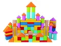 Produktbild: Hape Wunderbare Holzbausteine - 101-teiliges Set mit bunten Klötzen & Sortierdeckel, Motorik- und Konstruktionsspielzeug, ab 12 Monaten