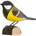 Produktbild: WILDLIFEGARDEN WG401 DecoBird Kohlmeise - Handgeschnitzter Dekorative Vogel aus Holz - Kleine Europäische Vögel