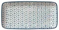 Produktbild: Bloomingville Servierplatte Kristina Retro Servierteller eckig Vintage rechteckige L 31 x H 3 x W 15,5 cm, blau, Keramik