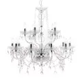 Produktbild: riess-ambiente.de 15-flammiger XL Kronleuchter CRYSTAL Lüster mit Acrylglas Prismen klar Hängelampe Barock Hängeleuchte E14 15-armig