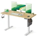 Produktbild: SONGMICS Höhenverstellbarer Schreibtisch, 140 cm, USB-C-Anschluss, Memory-Funktion mit 4 Höhen - Naturbelassen
