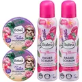 Produktbild: Balea 4er-Set Hautpflege: Pflegecreme Lazy Cutie für Körper, Gesicht & Lippen, 2 x 30 ml + Rasierschaum Berry Blossom für empfindliche Haut geeignet, Duft nach Himbeere & Lavendel, 2 x 150 ml (360 ml)