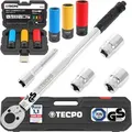 Produktbild: TECPO Drehmomentschlüssel 1/2 Zoll Set 17-19-21 mm Steckschlüssel +...