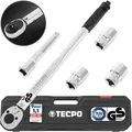 Produktbild: TECPO Drehmomentschlüssel 1/2 Zoll, 40-210 Nm + Stecknüsse 17-19-21 mm