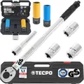 Produktbild: TECPO Drehmomentschlüssel 1/2 Zoll Set 17-19+21 mm Steckschlüssel +...