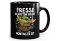 Produktbild: MoonWorks Tasse Kaffee-Tasse mit Spruch Arbeit Fresse halten du sollst Montag es ist, Keramik